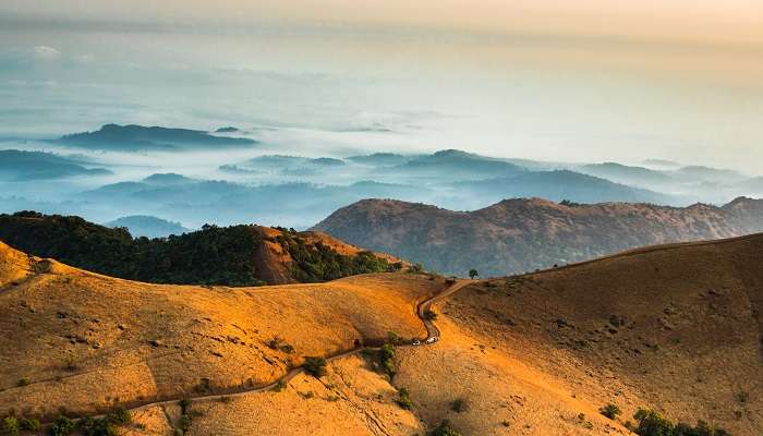  Striking views from Kodachadri mountain peak, a prime location for trekking near Mangalore.