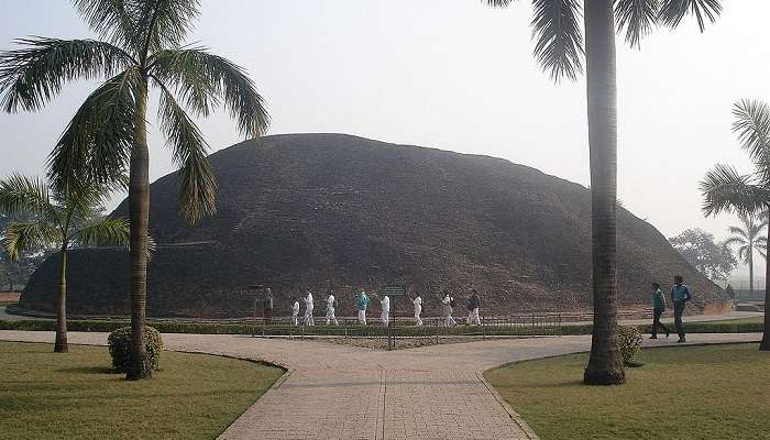 The symbol of Buddha going to enlightenment at Kushinagar.