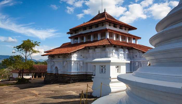 View of the Lankatilaka Temple, a Buddhist temple in Kandy