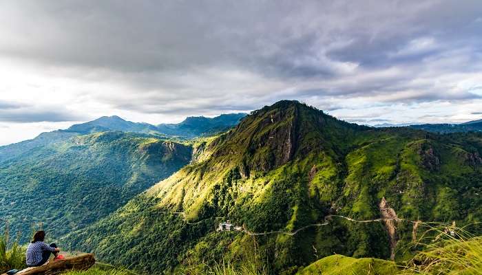 The lush green mountains at the Little Adam’s Peak