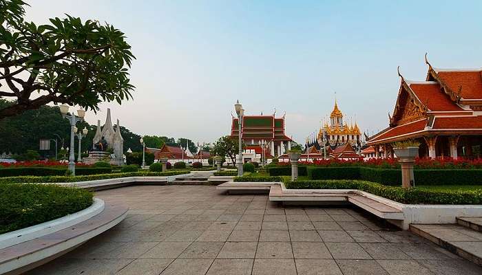 Closer look of the stunning 37 mandap-style spires of Loha Prasat Bangkok