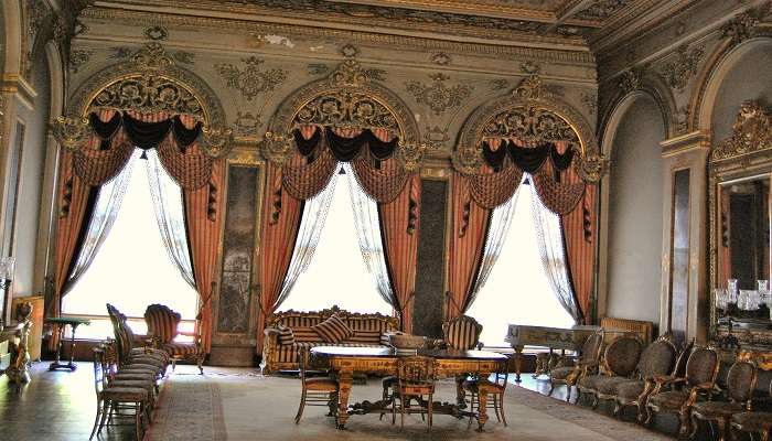 Dolmabahce Palace inside adorned with lavish decorations