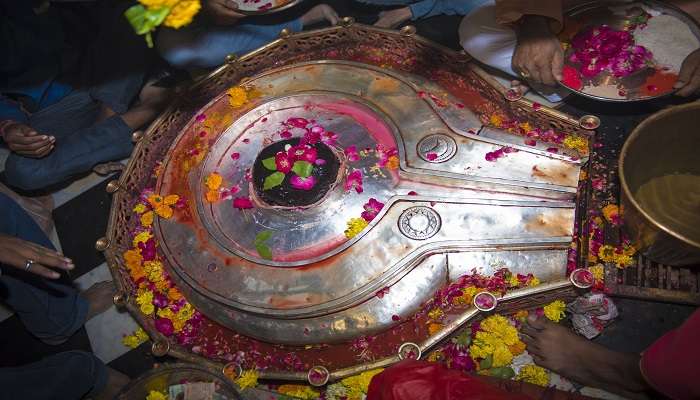 Silver Linga inside the Temple, embodying the divine presence of Lord Shiva