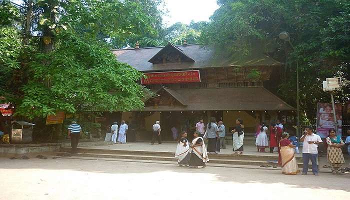 The exterior view of Mannarasala Temple in Haripad, Kerala.