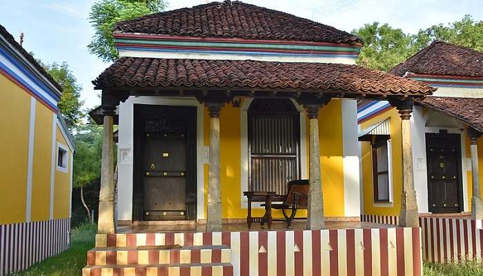 Traditional villa at Paradise Resort Kumarakom Kerala.