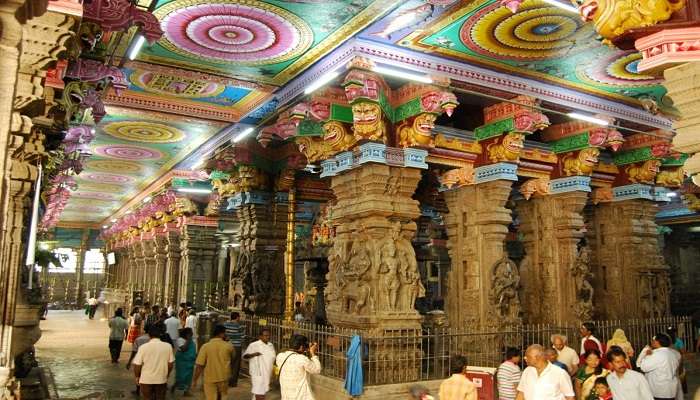 Peaceful temple interior the same as Sundareswara Temple