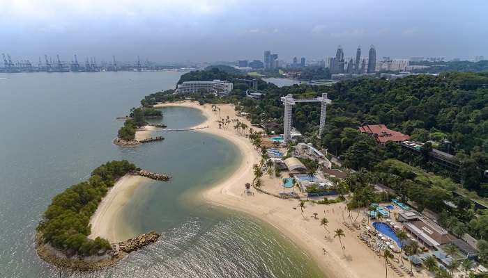 Siloso Beach Sentosa island Singapore, C’est l’une des meilleurs endroits à visiter à Singapour pour une lune de miel