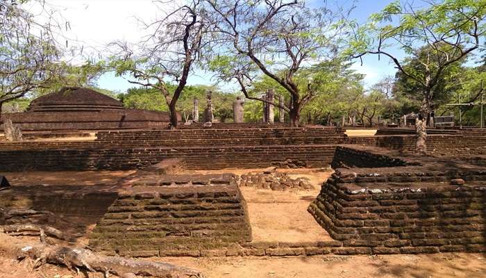 Ancient ruins at Polonnaruwa Museum in Sri Lanka