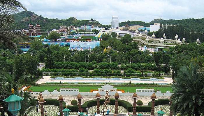 The famous Ramoji Film City, the best tourist spot in Hyderabad within 100 kms