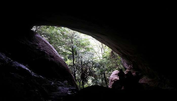 The cave near Ravana falls in Sri Lanka 