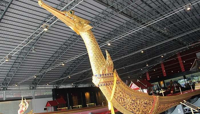 The majestic Suphannahong Barge at the Royal Barges National Museum Bangkok.