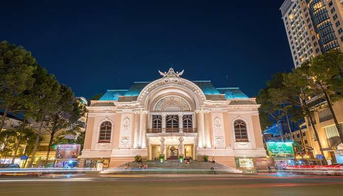 The Saigon Opera House is a beautiful French Colonial structure and one of the most popular landmarks in Vietnam