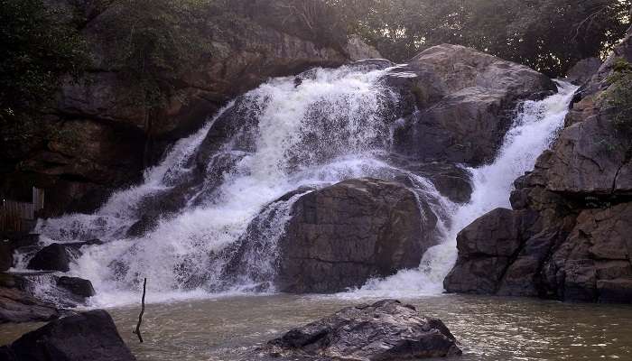 Tranquil view of Sanaghagara waterfall, one of the popular picnic spots in Keonjhar, amidst the scenic beauty of nature