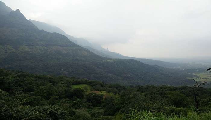 Scenic view from the top of Malshej Ghat, a popular family picnic spot in Maharashtra