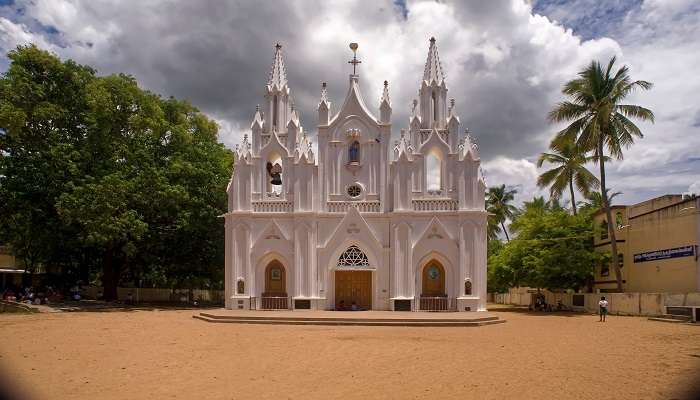 The view of a church in Thanjavur.
