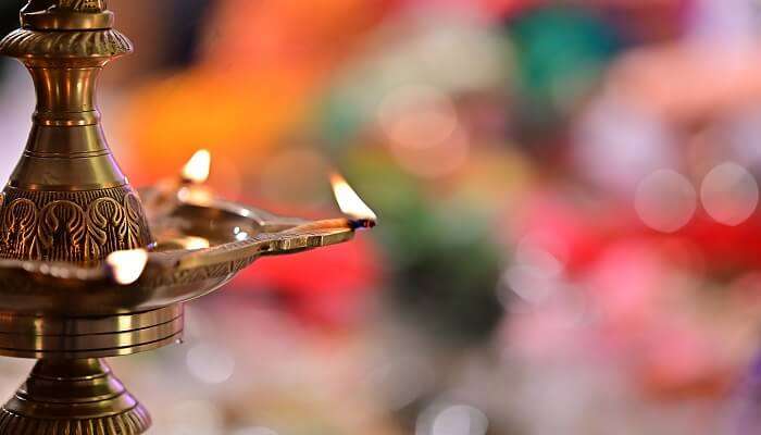 A majestic view of aarti in Temple