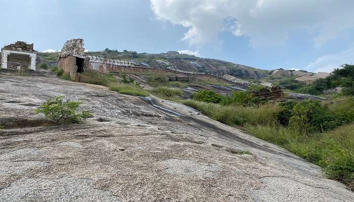 Trekking near Tumkur offers the opportunity to explore the majestic Shivagange mountain peak