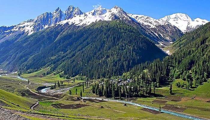 Stunning view of Sonamarg near the valley of Flowers in Kashmir 
