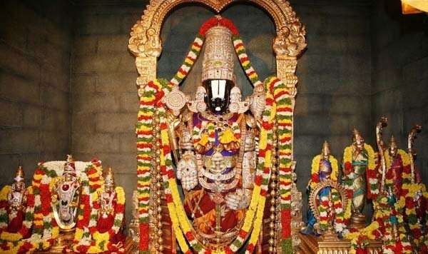 An ethereal image of Lord Venkateswara, radiating divine grace