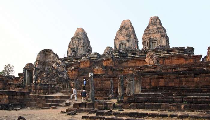 Exterior view at the time of sunset of the Pre Rup temple in Cambodia