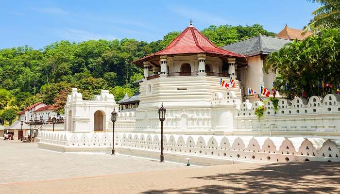 View of the Temple of the Sacred Tooth relic in Kandy