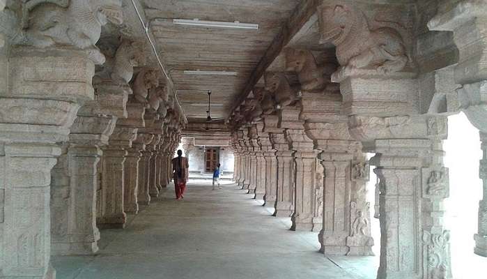 Inside way to reach the prayer place of Krishnapuram Venkatachalapathy Temple