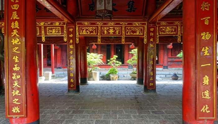 The Temple of Literature in Vietnam is divided into five courtyards