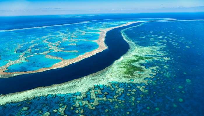 The great Barrier Reef, among the famous landmarks in Australia.