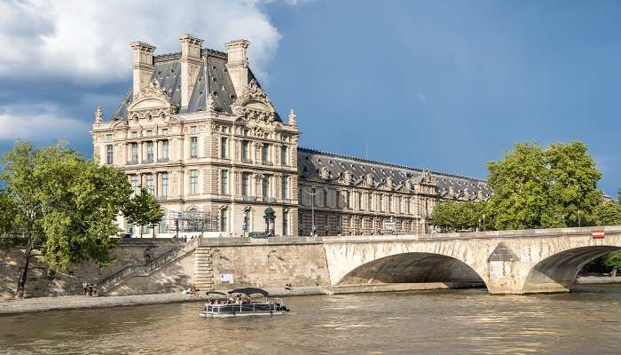 The Louvre in Paris on the Seine River, stands for art and history is one of Europe’s famous landmarks