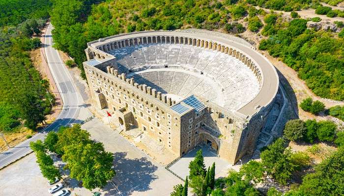 The ancient Aspendos amphitheater in Antalya