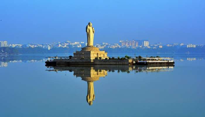 A view of Hussain Sagar Lake, the pride of Hyderabad