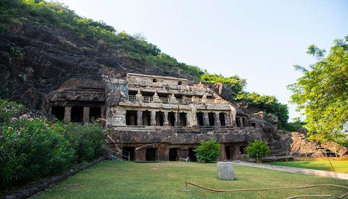 The Undavalli Caves, among the best places to visit near Vijayawada within 50 kms.
