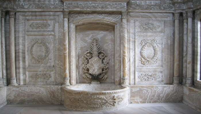 A view of the grand entrance of the Dolmabahce Palace