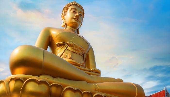 Majestic 69 metres Buddha seated statue at Wat Paknam