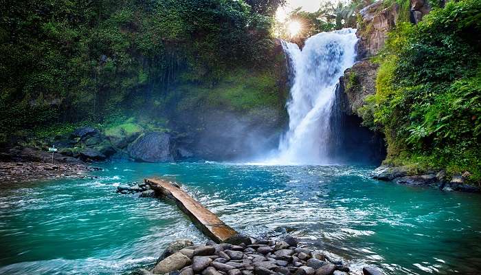 Visit the beautiful Bali Tegenungan Waterfall and witness the lush green surroundings and cascading water.