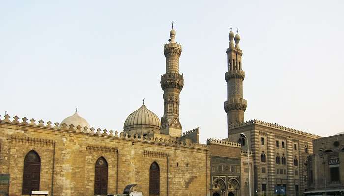 Magnificence of the Al-Azhar Mosque in Cairo with towering minarets