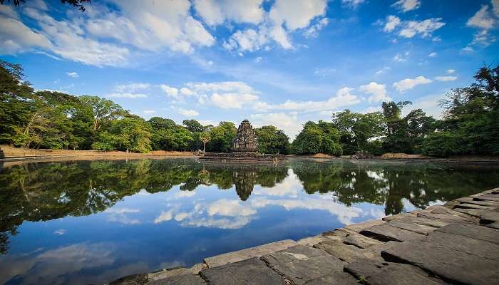 Discover more about Neak Poan at the central pond of Cambodia.