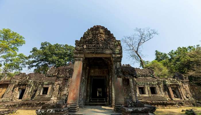 Stonework at Preah Khan Temple Cambodia