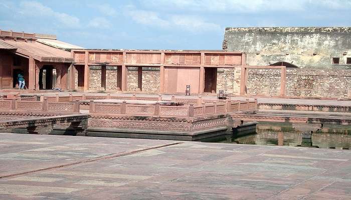 The view of the beautiful Rang Mahal Fatehpur Sikri