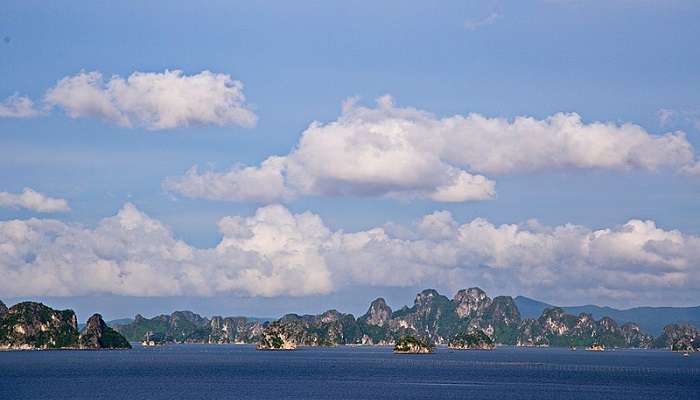 Sprawling view of Bai Tu Long Bay, a famous attraction near Luon Cave.