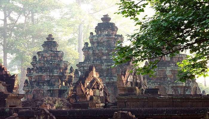 The stunning external view of Banteay Srei Temple Cambodia