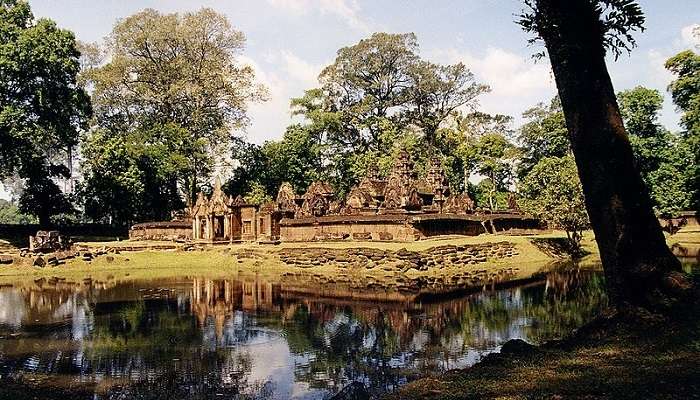 Banteay Srei Temple is a popular sight inside the Angkor Archaeological Park.
