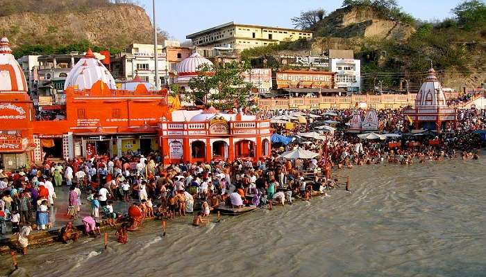 Taking a dip in the Ganges at Dashashwamedh Ghat is considered an act of purification