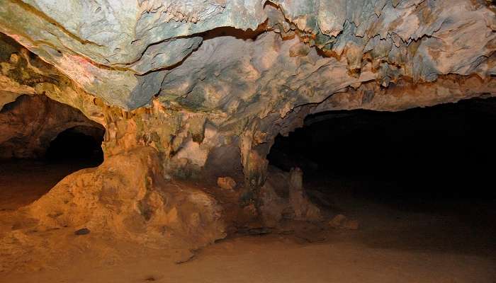 Limestone formations inside Battambang Bat Caves Cambodia