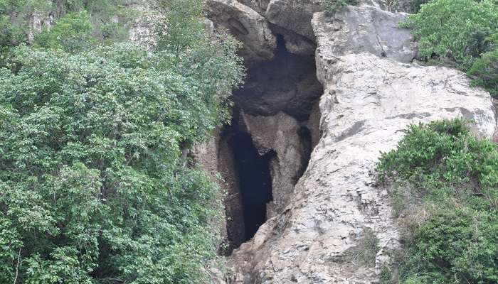 Entrance of Battambang Bat Caves Cambodia. 