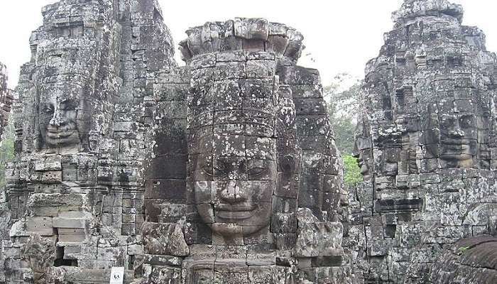 Up next on the list is Bayon Temple, which features enigmatic smiling faces etched and carved on its towers.