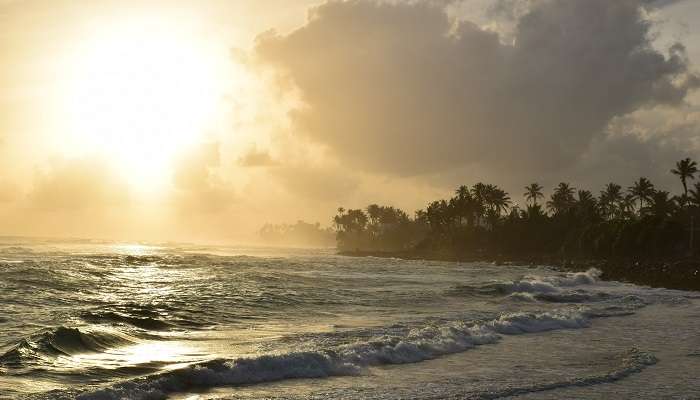 Beautiful sunset at the Ahangama Beach In Sri Lanka