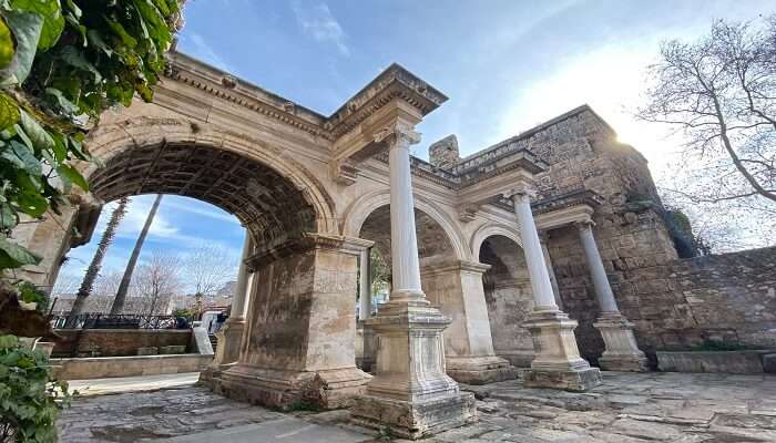 Admire the craftsmanship of Hadrians Gate