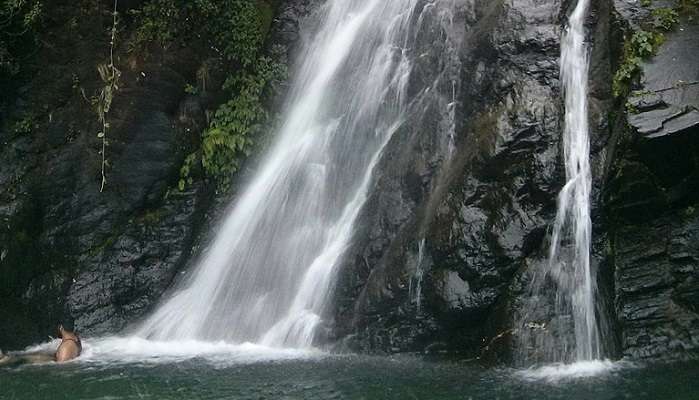 Majestic view of the Bhagsu Waterfall