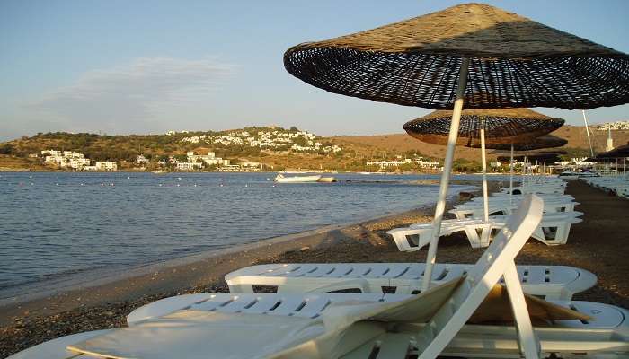 Relax at Bitez Beach one of the best places to visit in Bodrum